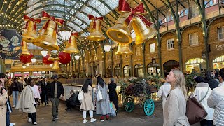 London Walk 🇬🇧 COVENT GARDEN 🎄 Christmas Preparations 2024  Central London Walking Tour [upl. by Ttemme]