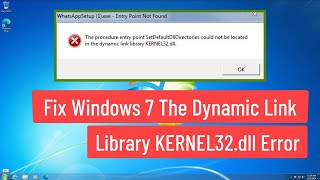 Fix Windows 7 The Dynamic link library KERNEL32dll Error [upl. by Daitzman]