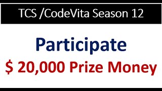 TCS CodeVita Season 12  Coding Competition  Register immediately [upl. by Atnoled]