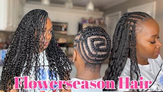 Boho Box Braids in mins Flowerseason Hair  Amazon Hair [upl. by Brunella]