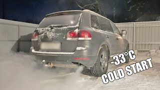 Volkswagen Diesel Cold Start  Diesel Cold Start Volkswagen Touareg Diesel at 33°C Will it Start [upl. by Ahsikad]