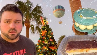 Disney Springs Christmas 2024  Snowing in Florida Eating Wine Bar George Millionaires Shortbread [upl. by Arimlede395]