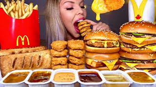 ASMR MCDONALDS CHICKEN SANDWICH BIG MAC APPLE PIE CHICKEN NUGGETS FISH FILLET FRIES MUKBANG 먹방 [upl. by Johnsten]