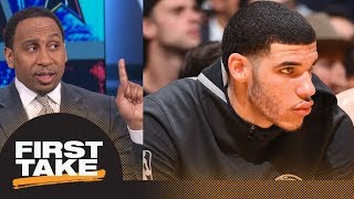 Stephen A Smith calls Lonzo Ball saying nothing to LaVar weak  First Take  ESPN [upl. by Olsen]