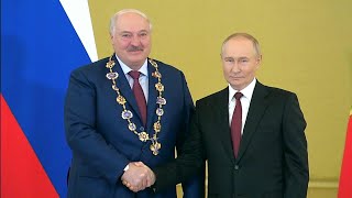 ПОЛНАЯ ВЕРСИЯ Путин вручил Лукашенко орден Андрея Первозванного  Кремль октябрь 2024 [upl. by Osicran]