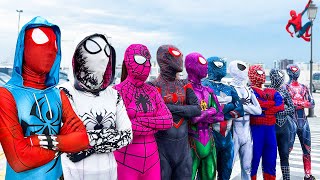 What If 10 SPIDERMAN in 1 HOUSE   Hey All SuperHero  Go To Trainning Nerf Gun [upl. by Einnahc224]