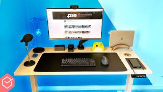 INCREMENTEI o SETUP com uma MESA ELÉTRICA BARATA e ERGONOMICA  ErgoDesk [upl. by Merill]