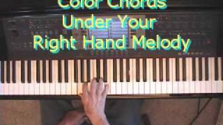 Piano Lesson How To Put quotColor Chordsquot Under Your Right Hand Melody [upl. by Sabec643]