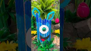 DIY Blue Monster Craft for Kids  Easy Ice Cream Popsicle Stick Craft diy craft craftyfun kids [upl. by Laural]