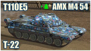 T22 medium T110E5 amp AMX M4 mle 54 • WoT Blitz Gameplay [upl. by Etom]