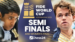 Magnus Abasov Pragg amp Fabiano Target Final  Open SF amp Womens Final  FIDE World Cup [upl. by Audre]