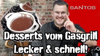 Nachspeisen vom Gasgrill  Cheesecake Apple Crumble Gefüllte Pflaumen  Rezept und Zubereitung [upl. by Anemaj]