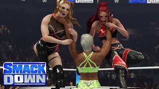 WWE 2K24  SmackDown  Bianca Belair amp Jade Cargill vs Unholy Union [upl. by Nylodnarb]