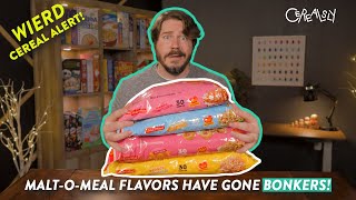 Would you try these 4 CRAZY MaltOMeal Cereal Flavors cereal review maltomeal [upl. by Suillenroc]