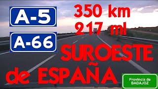 350 km  Toledo  Cáceres  Badajoz A5  A66 Suroeste de España  217 ml  Southwestern Spain [upl. by Outlaw]