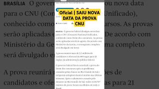 Saiu a Nova Data CNU Concurso Nacional Unificado concursospúblicos cnu [upl. by Smoot]