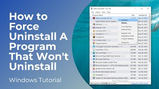 How to Force Uninstall A Program That Wont Uninstall in Windows 10 [upl. by Neveda]