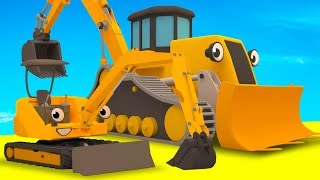 Diggers Tractor Excavator Garbage Truck amp Muddy Construction Vehicles For Kids  Geckos Garage [upl. by Clifford499]