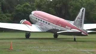 Moontown Herpa DC3 landing and takeoff during visit may 2324 2009 dc3 AvWeb [upl. by Nytsirhc]