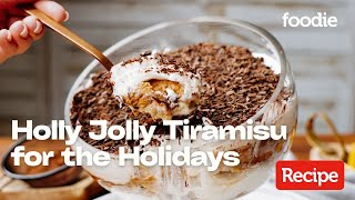 Make Festive Holly Jolly Tiramisu for the Holidays  Christmas Dessert Recipe [upl. by Inaluiak]