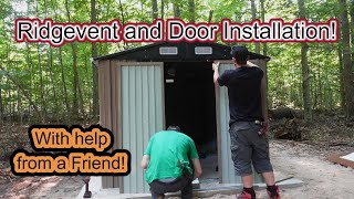 Ridgevent and Door installation offgrid diy fypyoutube shed [upl. by Acinaj938]