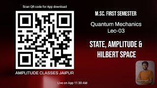 Lec03 State Amplitude Hilbert Space Quantum Mech MSc Pre annual1st semester Ashish Sharma [upl. by Nylasoj]