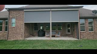 Roll up motorized exterior screens in Northwest Arkansas backpatio Solarshades bugfreezone [upl. by Torrie]