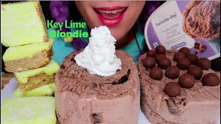 ASMR KEY LIME BLONDIE CHOCOLATE FUDGE BROWNIE ICE CREAM CURIEASMR [upl. by Noli]