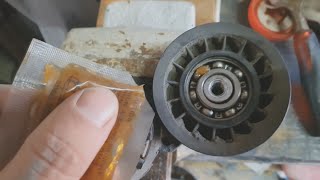 Serpentine Belt tensioner pulley noise grease it DIY guide [upl. by Nikolaos]