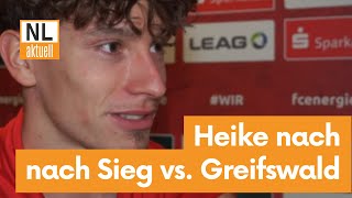 FC Energie Cottbus  Tim Heike nach Sieg gegen Greifswalder FC [upl. by Koran]