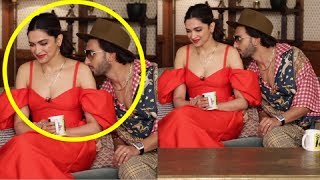 Deepika Padukone Cute Moment With Ranveer Singh During Interview [upl. by Dail]