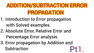 Error propagation in numerical methods Pt1 [upl. by Phippen889]