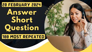 PTE Answer Short Question  JANUARY 2024  Most Repeated [upl. by Cornelle]