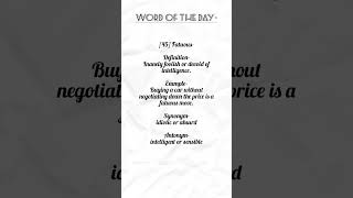 FATUOUS  Word Of The Day vocab english difficultwords reels ssccgl cbse icse bank bpsc [upl. by Nnylekoorb249]