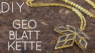 Geo Ahorn Blatt Halskette DIY  Gießharz Schmuck Anleitung für den goldenen Herbst  Resin Tutorial [upl. by Ainnat]