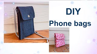 DIY How to make crossbody phone bag easy make [upl. by Neysa653]