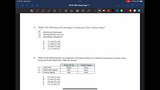 C3 2015 DSE Geography MC Q21 [upl. by Joslyn425]