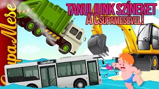 TANULJ A CSUPAMESÉVEL – Tanuljunk színeket Színtanulás autókkal Mese gyerekeknek [upl. by Couq810]