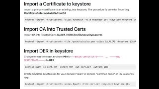 top java keytool keystore commands [upl. by Perkin]