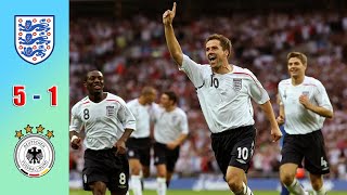 England vs Germany 5  1  Highlights 2001 world cup Qualifier Totti Beckham Owen Heskey [upl. by Oralle418]