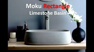 Moku Solid Square Limestone Bathroom Basin  Moku Store online [upl. by Fairweather]