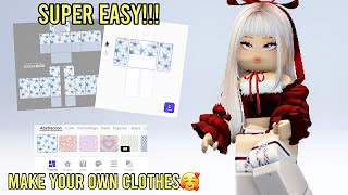 HOW TO MAKE YOUR OWN ROBLOX CLOTHES ON MOBILE🥰 SUPER EASY [upl. by Jonna]