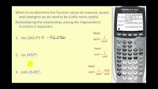 Determining Trigonometric Function Values on the Calculator [upl. by Ardried965]