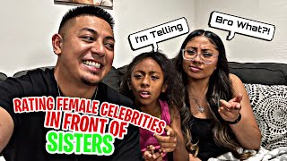 RATING CELEBRITIES IN FRONT OF MY SISTERS PRANK😱🤣 BAD IDEA [upl. by Asel58]