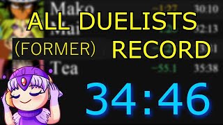 All Duelists Speedrun in 3446 YuGiOh Duelists of the Roses FORMER WORLD RECORD [upl. by Flossy]