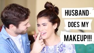 Husband Does My Makeup ahhh  Hilarious Challenge [upl. by Aikemat706]