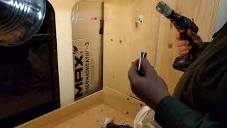 Shuttle bus rv conversion Part 15 Installing the shower mixerbathroom door latchcutting the roof [upl. by Gerkman]