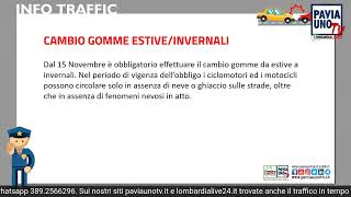 INFOTRAFFIC PAVIA  LAVORI SULLE STRADE SETTIMANA 913 DICEMBRE [upl. by Ornie]