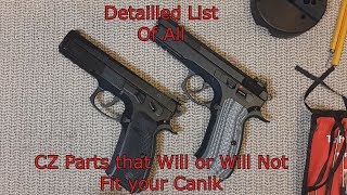 Detailled List of all CZ Parts that Will or Will Not Fit your Canik [upl. by Beltran543]