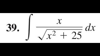 integral of xsqrtx2  25 dx [upl. by Ymmac]